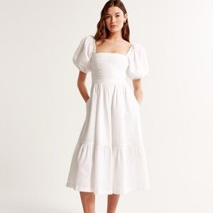 Abercrombie Puff Sleeve Linen Dress